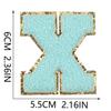 6Cm Towel Embroidery Lake Blue English Letter Embroidery Cloth Sticker Bag Decoration Patch Sticker Ironing Number Sticker