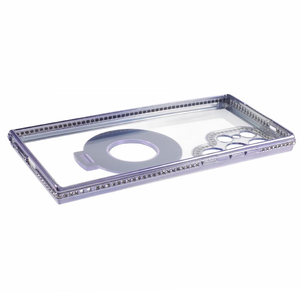 For Samsung Galaxy S24 Ultra Phone Cover Rhinestones Decor Ring Kickstand TPU Back Case