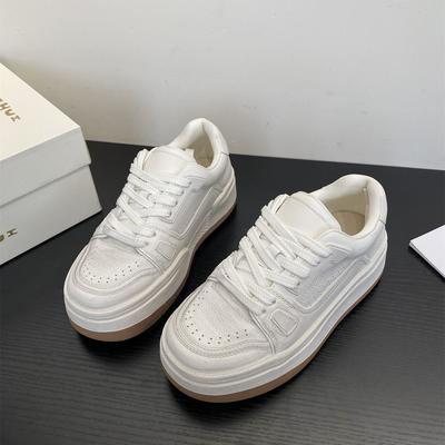 Leather Platform White Shoes Women's Spring New Great-looking Dirty Shoes Versatile Casual Sports Comfortable Board Shoes