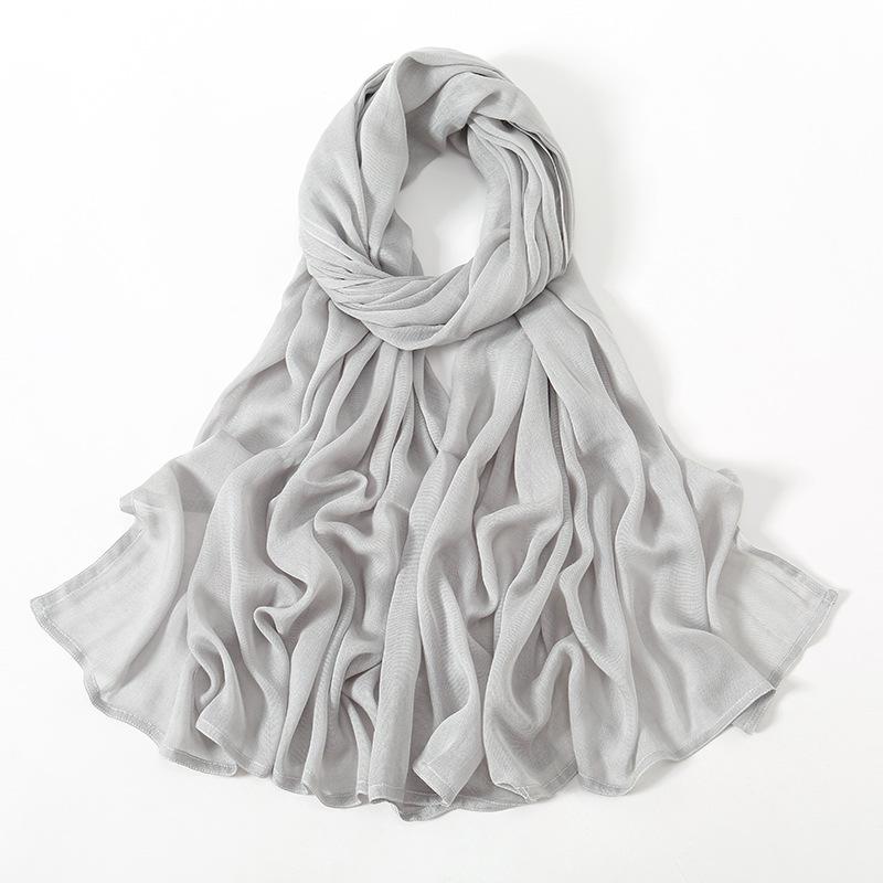 Autumn new solid color hot-selling Malay Indonesian cotton headscarf, monochrome wide-brimmed thin Modal breathable scarf