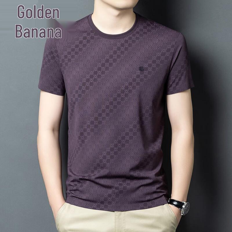 

Men s Summer Silk Blend Jacquard Round Neck T-Shirt 56
