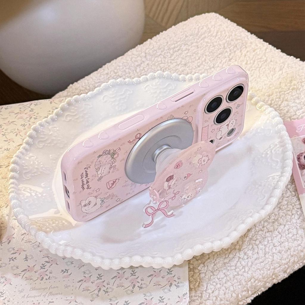 3D Cartoon Kitten Phone Case with Stand for iPhone 16, iPhone 17, and iPhone 17 Pro Max