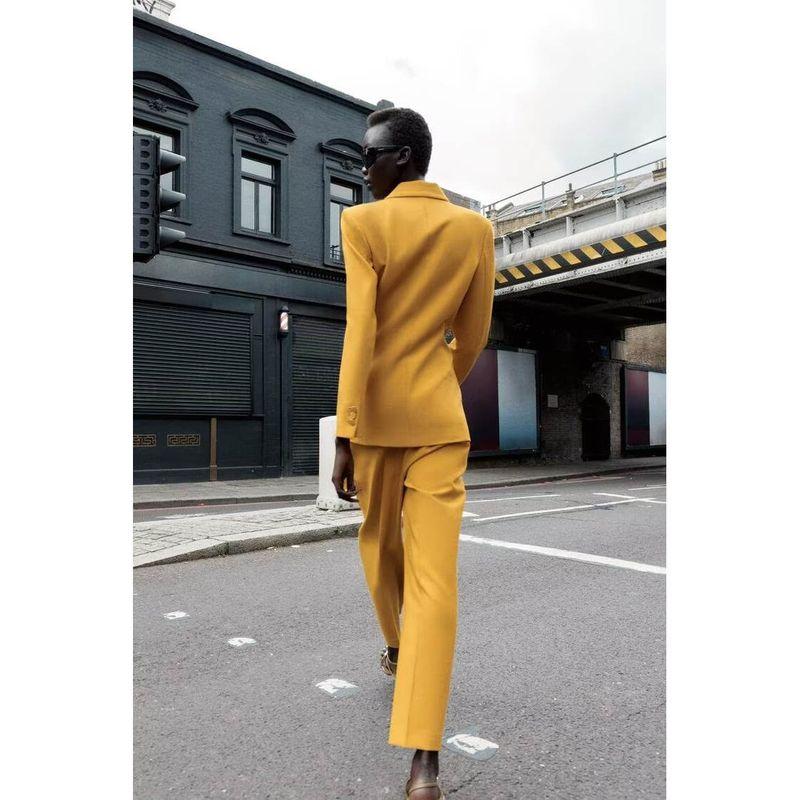 Za New Fall Women's Clothing 2025 Fashion with Padded Shoulder Double Breasted Suit Outwear Pants 8765656 8145656