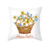 Easter Pillowcase Cartoon Print Bunny Egg Sofa Pillowcase Peach Skin Bedside Cushion