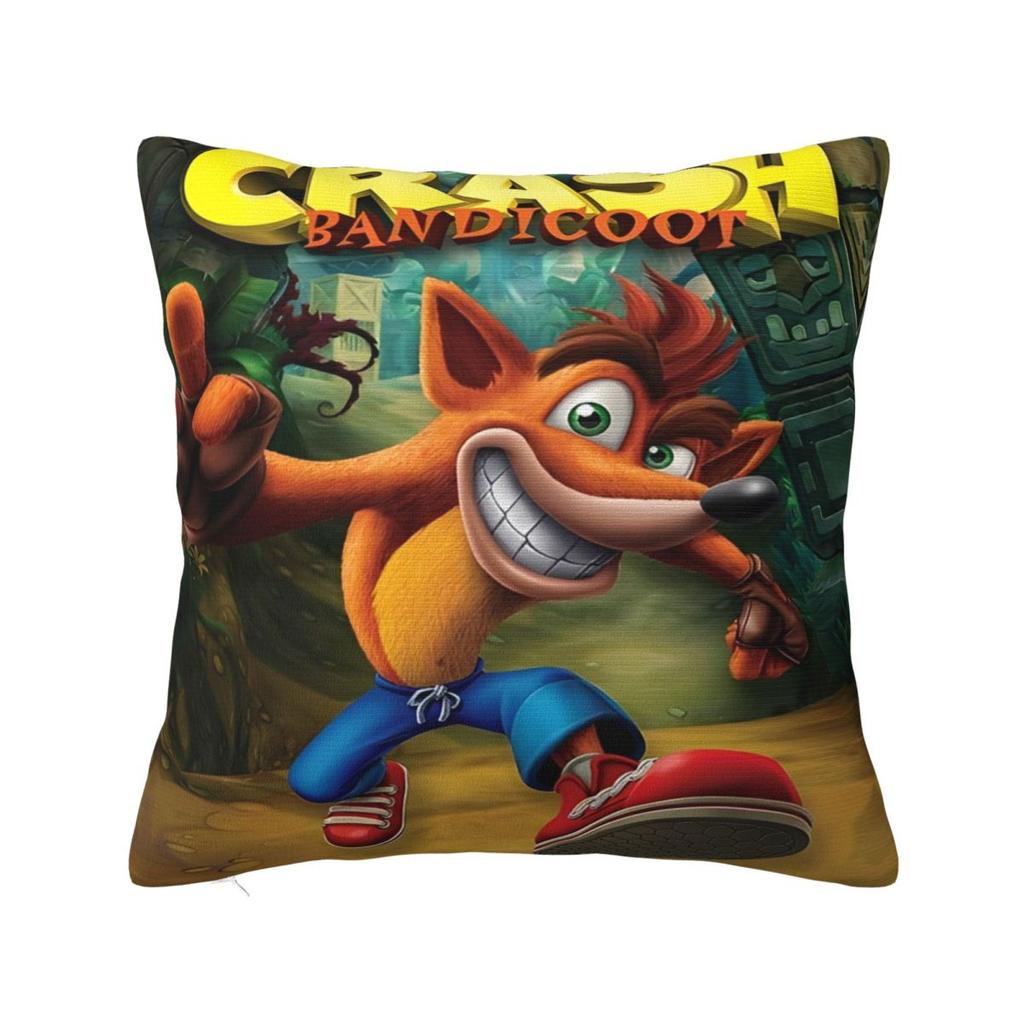 Crashs Bandicoots Cartoon Pillow Covers Merchandise Soft Cushion Cover Decoration Video Game Pillow Case Home Multiple Sizes