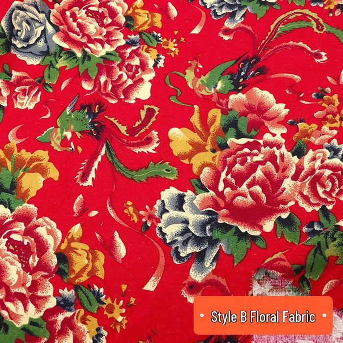 Retro-Style Cotton & Linen Ethnic Print Fabric for Tablecloths, Curtains, Bohemian Clothing - Yunnan Lijiang Design