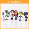 Detailliertes Teen Titans Actionfiguren-Set mit 5 Figuren Robin und Nightwing Display