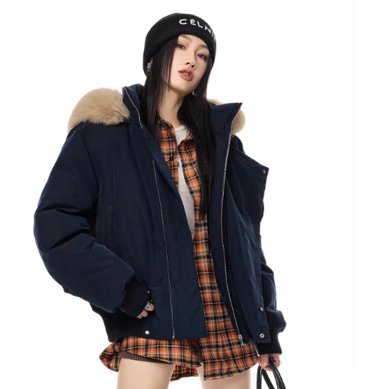 ICH MODE Women's Hooded Faux Fur Padded Jacket