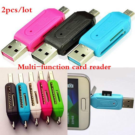 

2 шт. Універсальний адаптер-кардрідер 2-в-1 Micro USB 2.0 OTG для карт TF/SD для Android-смартфона, ПК 2pcs