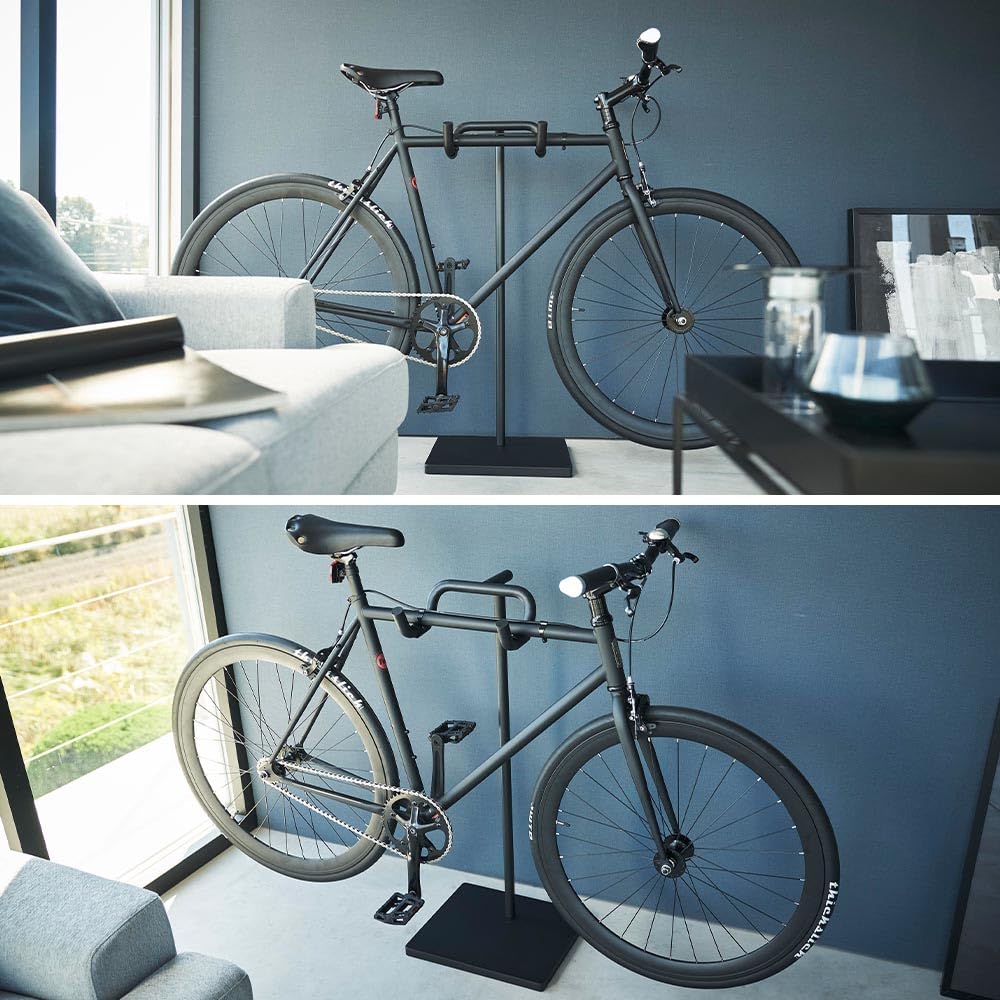 Tower Bicycle for Indoor and Outdoor Display Cycle Bicycle Scandinavian Suitable for Cross Bikes and Road with Helmet and Angle Stand, Black, Use,