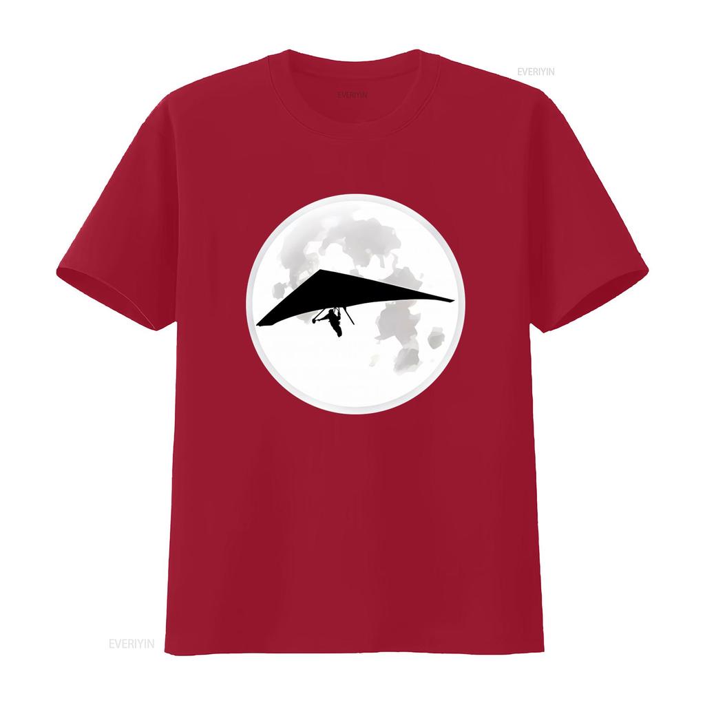 Moon Hang Glider T Shirt for Men and Women Ideal Gliding Teachers Hanggliding Enthusiasts Airsport Lovers Vintage Washed