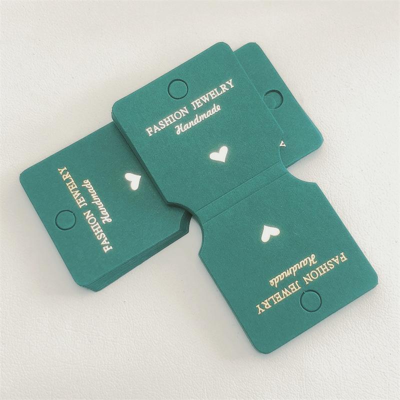 50Pcs Simple Paper Label Cards Handmade Gift Tags Jewelry Display Tag Cards Hair Clip Hair Accessories Foldable Package Card