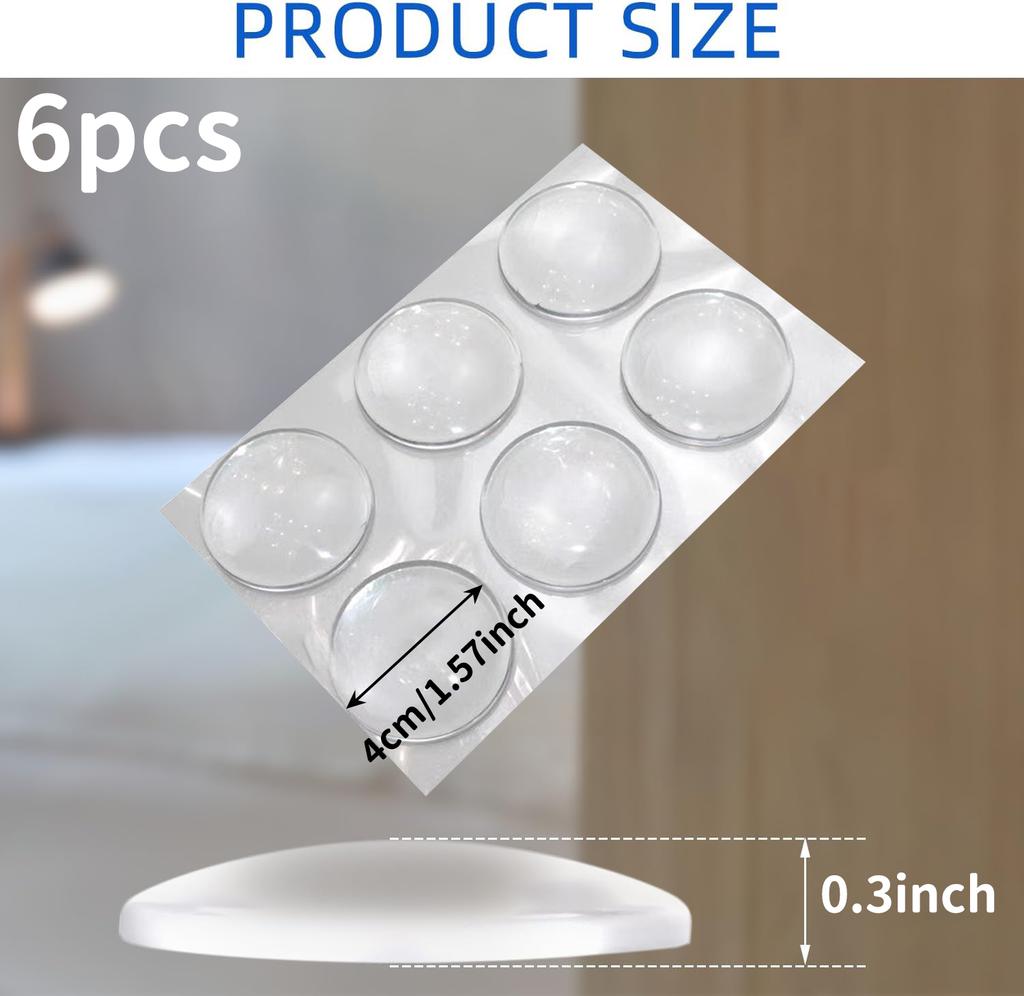 6 stücke Türgriff Stoßstangenpolster Selbstklebend Transparent Silikon Wandschutz Anti Stoß Waschbar Wiederverwendbare Runde Türstopper