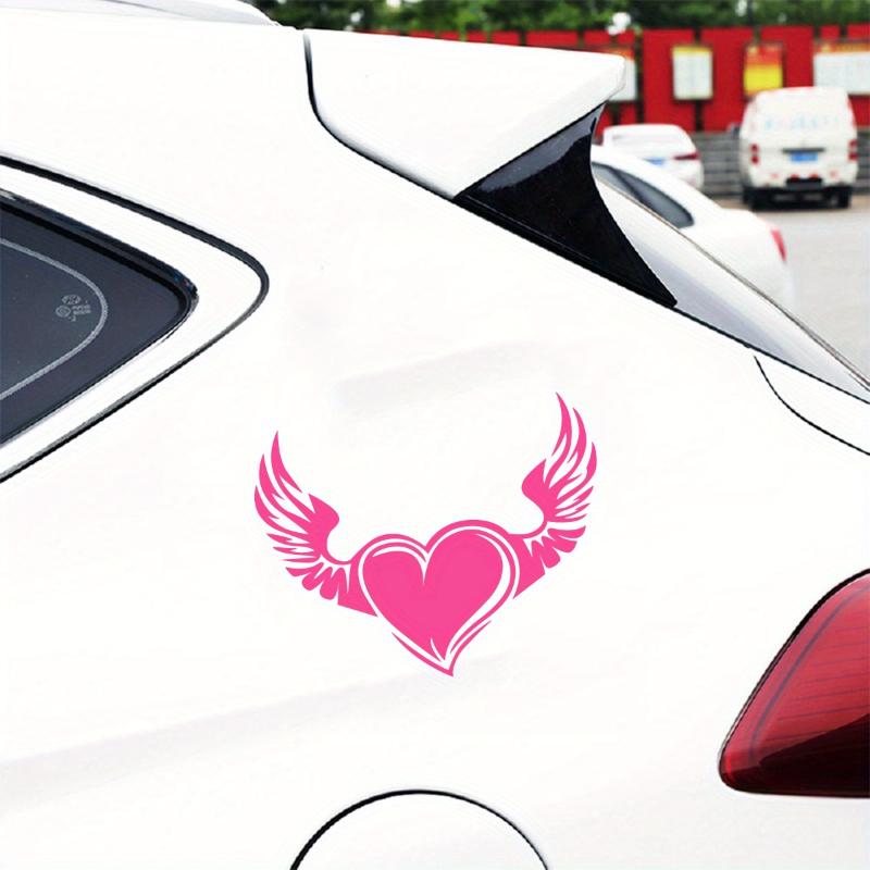 1 Stück Liebesherz Flügel Mode Autoaufkleber für Auto Fenster Stoßstange Kofferraum Karosserie Styling Selbstklebende Autozubehör Vinyl Aufkleber