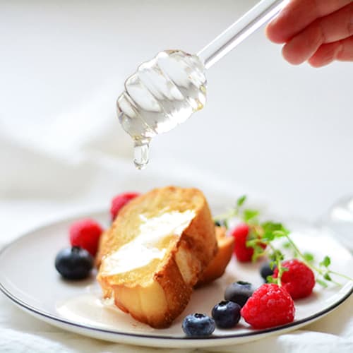 Honey Dipper, Glass Stirring Rod, Clear Honey Spoon, Honey Stick, Long Muddler, Approx. 15cm
