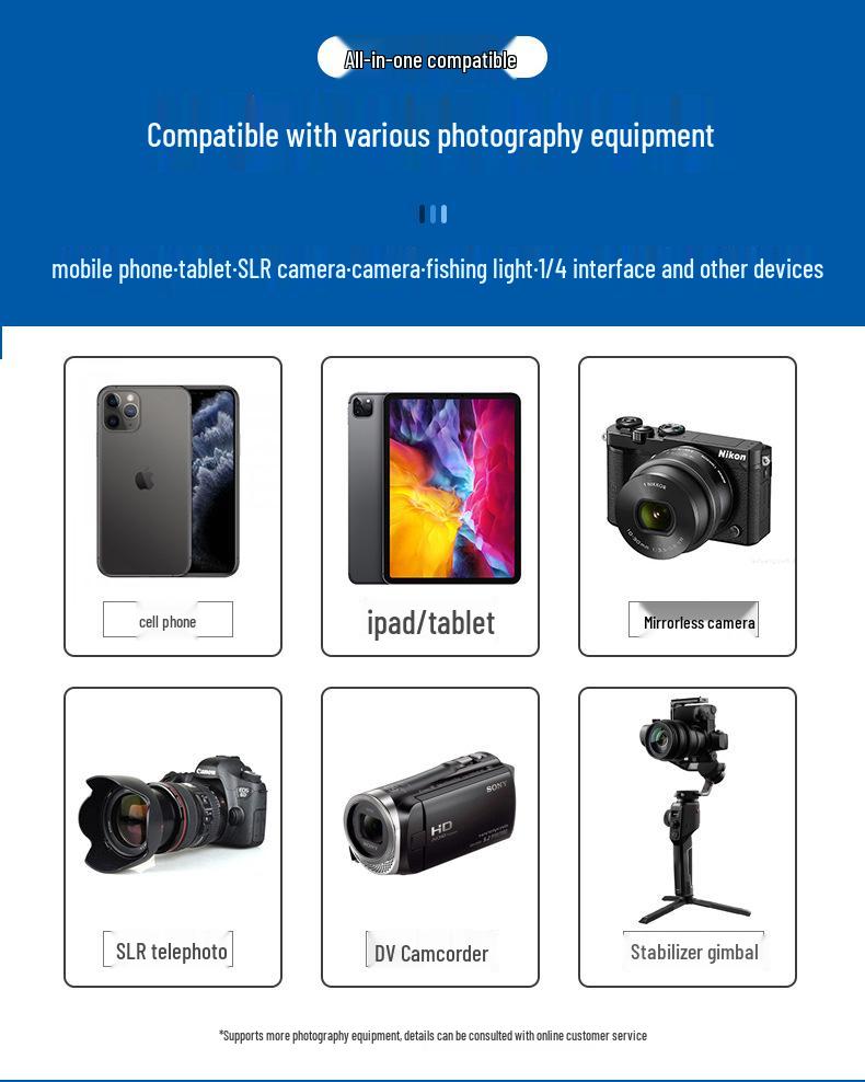 2025 Multi-Angle Phone Livestream Stand with Sound Card Tray & Tripod Support