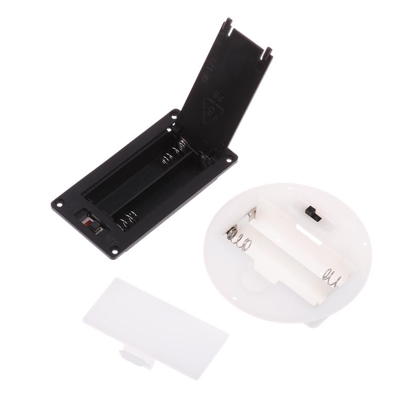 1/5Pcs 2 AAA/AA 3V Battery Case With Switch Cover Round Embedded Battery Holder Battery Storage Boxes Switch Socket Container