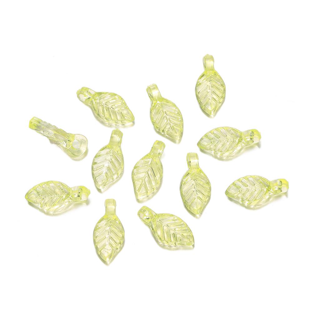100pcs Acrylic Leaf Shaped Charms Colored Leaves Spacer Beads for DIY Necklaces Bracelets Crafts Charms Jewelry Making Supplies