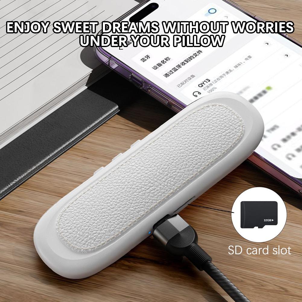 Mini Bone Conduction Bluetooth Speaker Sleep Aid Wireless Sound Bar Under Pillow Stereo TF Card MP3 Music Player Fall Asleep