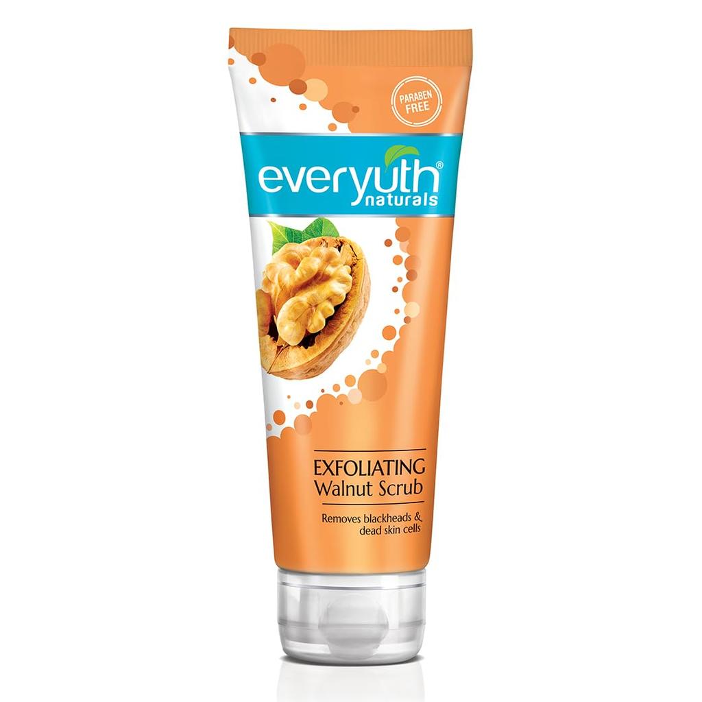 Everyuth Naturals Exfoliating Walnut Scrub 200g Tube Deep Cleansing Face Scrub for Smooth Bright Skin