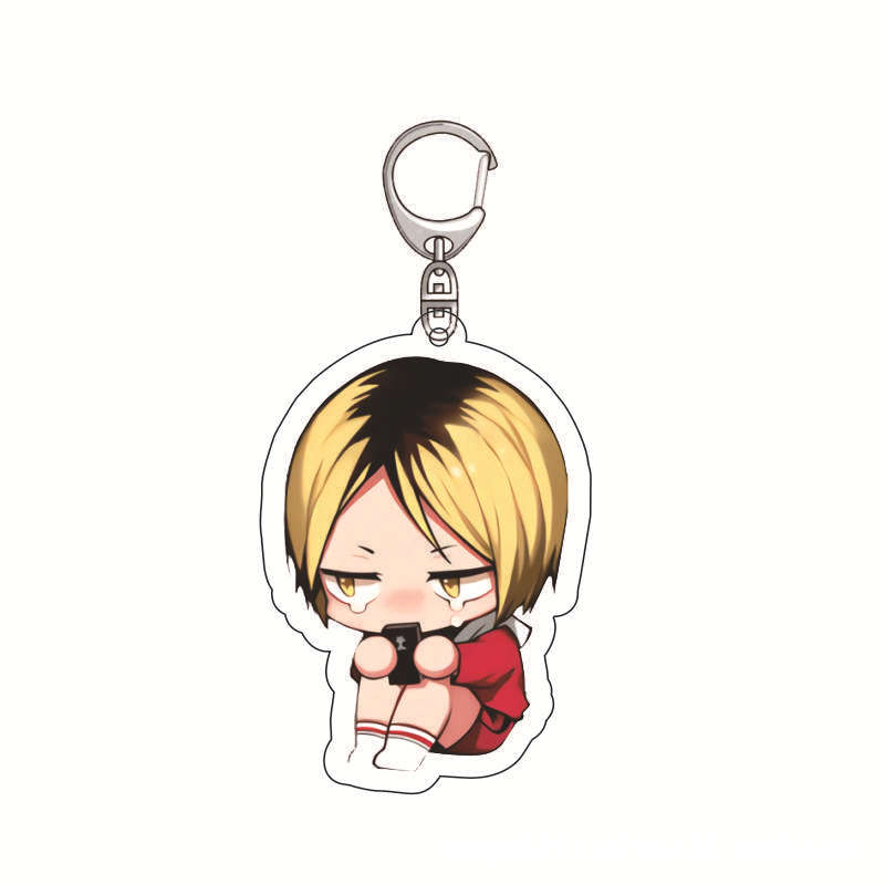 Haikyuu!! Hinata Shoyo Tobio Kageyama Daichi Sawamura Character Acrylic Car Keychain Cartoon Anime Charm Pendant Accessories