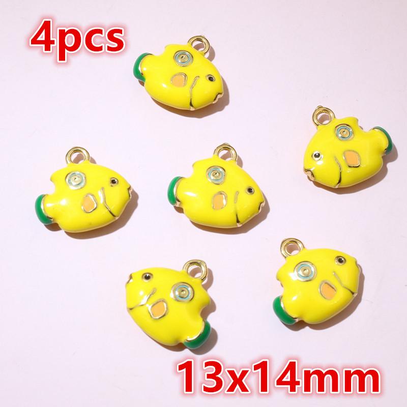 2-4pcs Enamel Stainless Steel Flower Coral Fish Charms Pendant DIY Jewelry Making Accessories Findings for Necklace Earrings