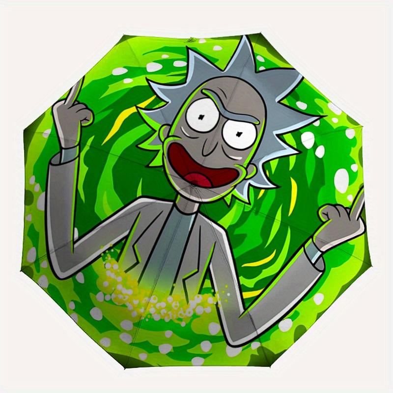 

1pc Rick and Morty Design Automatic Open/Close Umbrella - Compact Travel Umbrella, Perfect Gift for Friends -Intricate Design Umbrella yy250811089