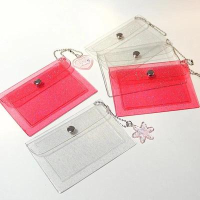 1Pc Transparent ID Credit Card Organizer Bag Waterproof Keys Coin Purse Earphone Cable Storage Bag Mini Wallet Organizer Case