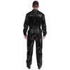 Glanzende Metallic Turn-down Kraag Lange Mouwen Hoge Taille Jumpsuit Heren Halloween Kostuum