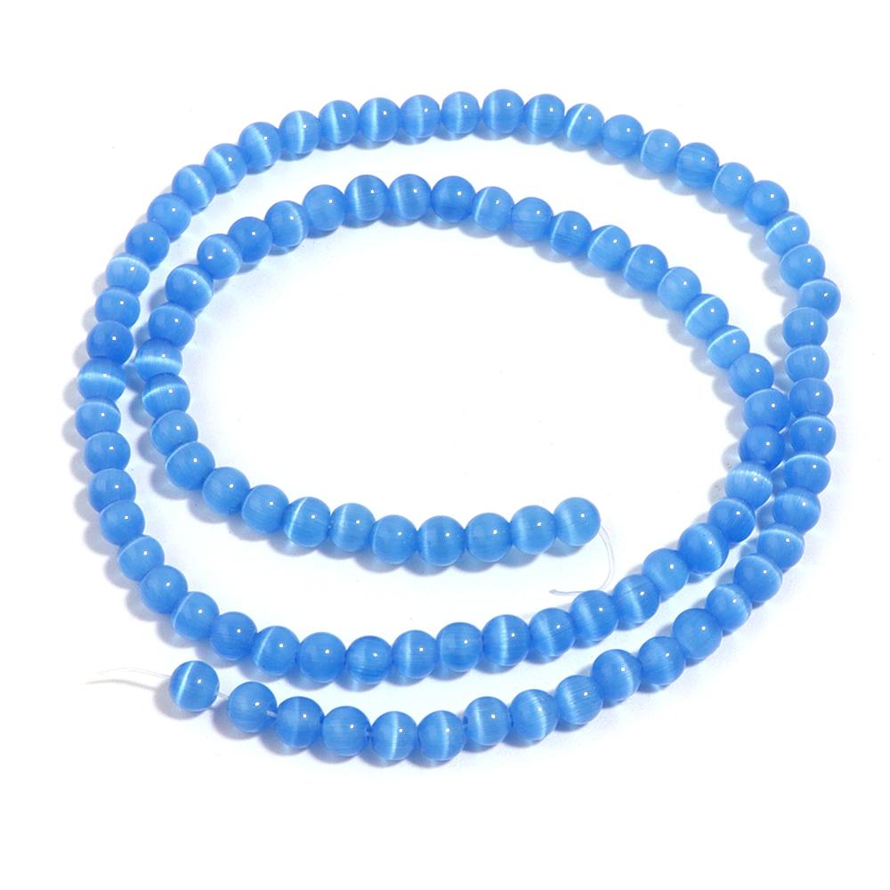 

1 Strand Natural Sapphire Cat Eye Stone Beads Round Loose Beads For Jewelry Making DIY Bracelets Necklace Supplies 4/6/8/10/12mm