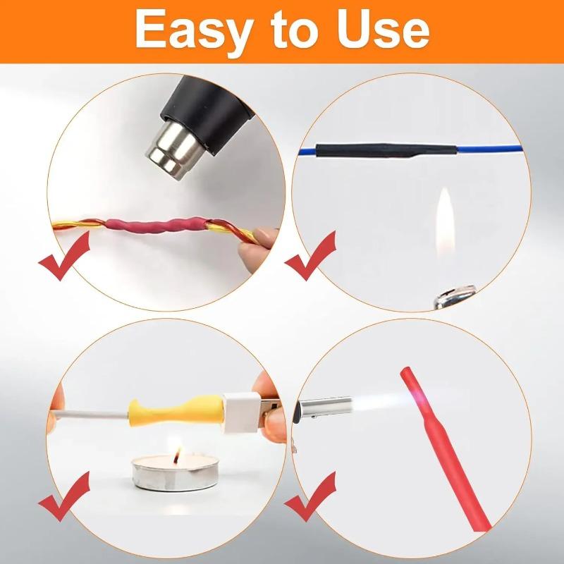 Isı Büzüşmeli Tüp Kiti Isıya Dayanıklı Boru Isı Büzüşmeli Kablo Sarma Elektrik Bağlantısı Kablo Yalıtımı Kılıflı Koruyucu