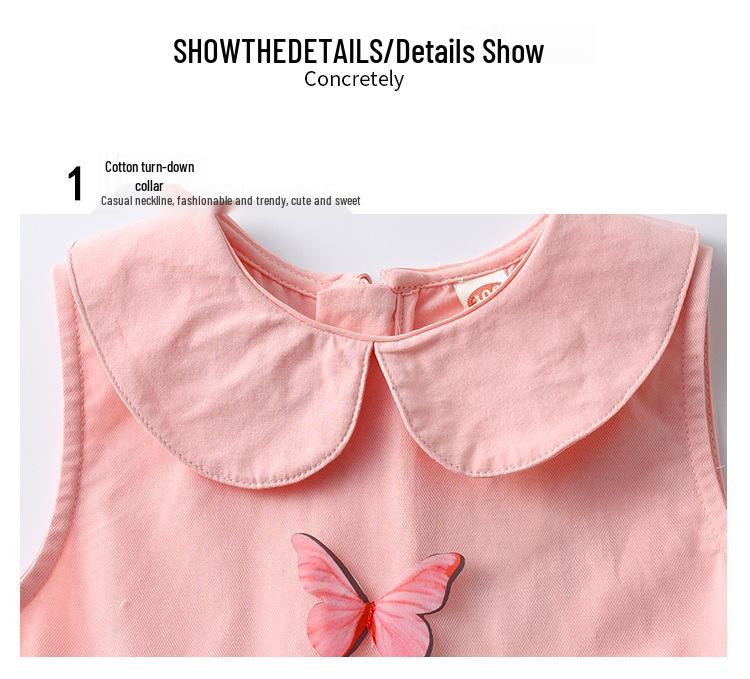 2025 Mädchen Besticktes Sommer Prinzessin Mesh Kleid