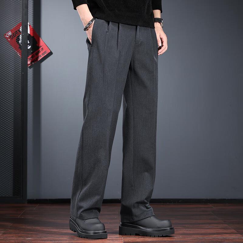 Jie Leinuo Men's Casual Straight-Leg Trousers
