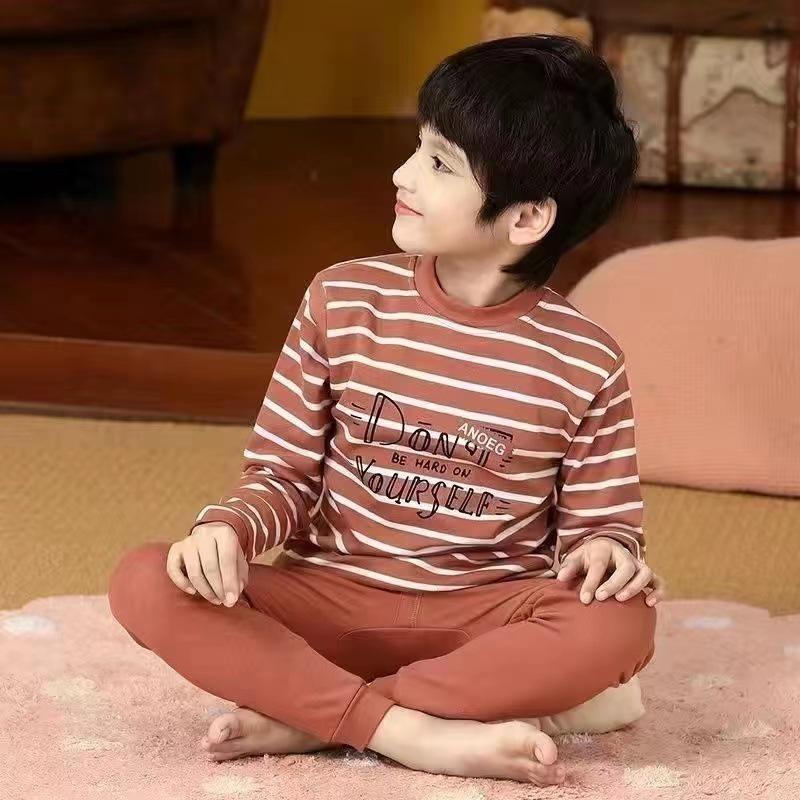 

Boys Autumn/Winter Warm Wool Sweater and Trousers Set - Base Layer Homewear 160cm