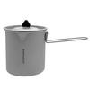 750ml Titanium Camping Cooking Pot Ultralight Camping Cup with Lid Outdoor Camp Pot with Folding Handle for Camping Cooking