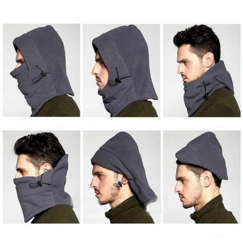 Men Women Hat Hooded Neck Warmer Hiking Scarves Outdoor Cycling Mask Ski Windproof Fleece Hood CS Mask Thickened Protective Warm