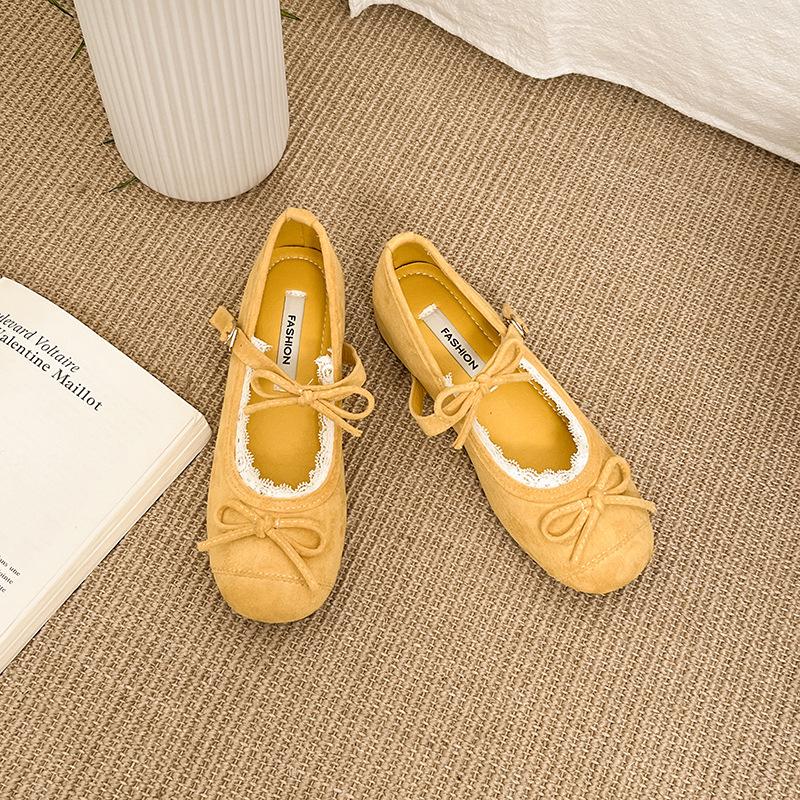 Ballet evening shoes inner height increase small single shoes women's new spring and summer skirt Mary Jane shoes gentle
