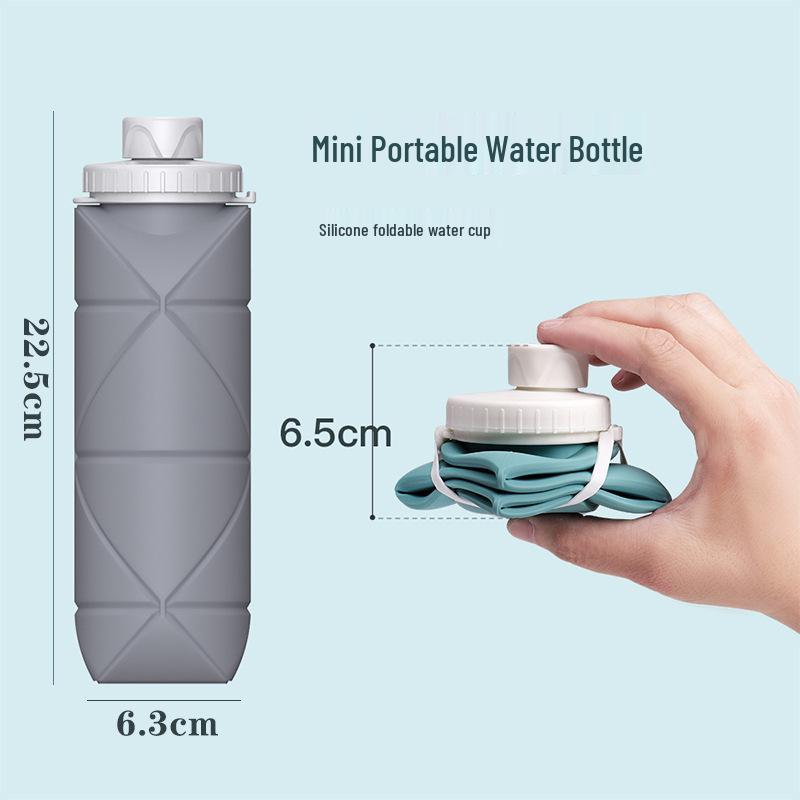 Foldable Silicone Sports Water Bottle with Straw - Portable & Telescopic Gift