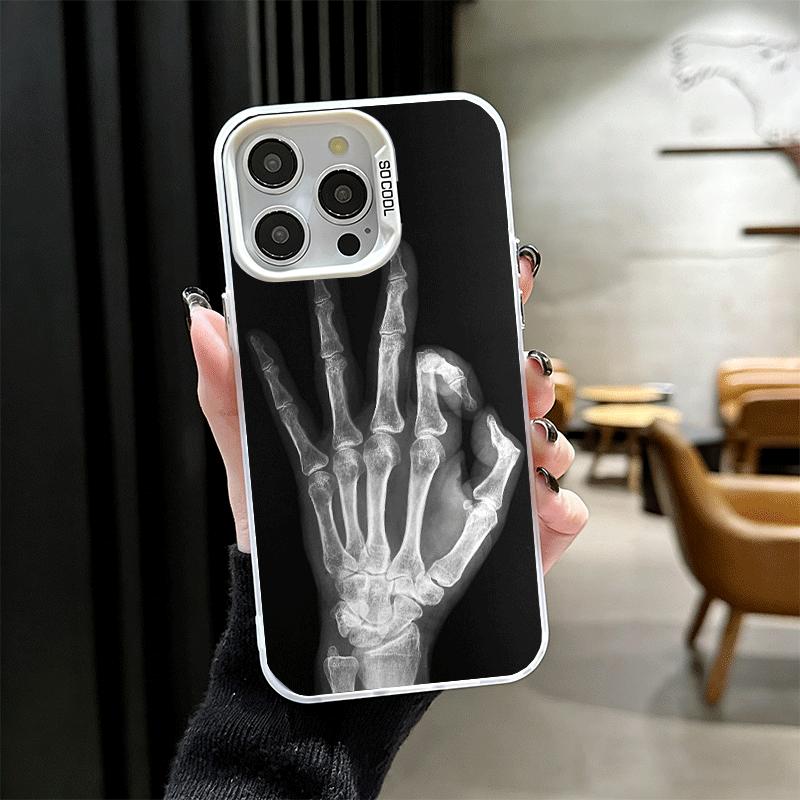 Funny X-Ray Hand Bones Shockproof Phone Case for iPhone 17 Air 16 16E 15 Pro Max 14 Plus 13 Mini 12 Back Cover Anti Fall Fundas