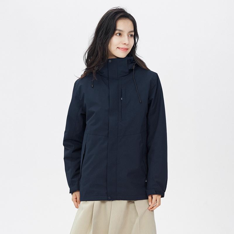 Couple White Duck Down Full Heat Seal Down Jacket Three-in-one Jacket Graphene Zipper