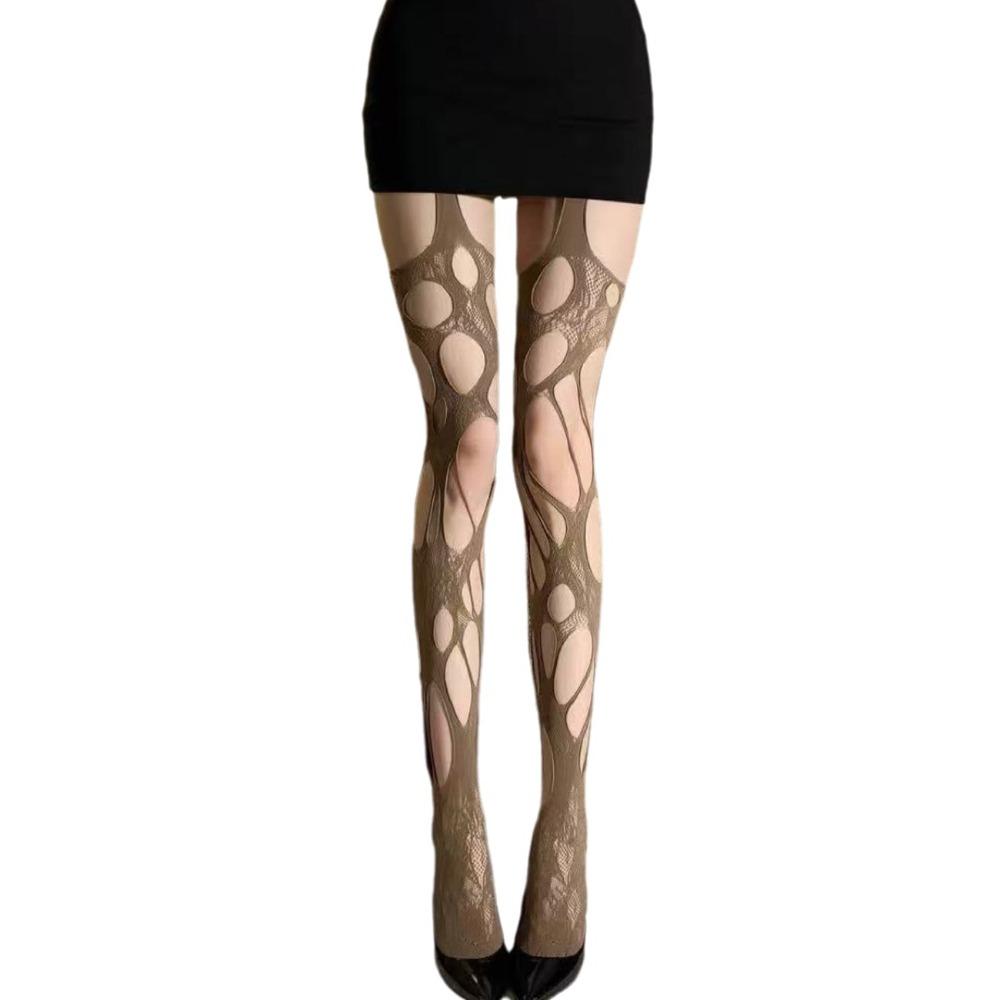 Jacquard Small Flowe Fishnet Stockings Hollow Out Flower Pattern Fishnet Pantyhose  Women Use 2