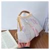 Shoulder Bag Women Cloth Embroidery Floral Chain Strap Daily Commute
