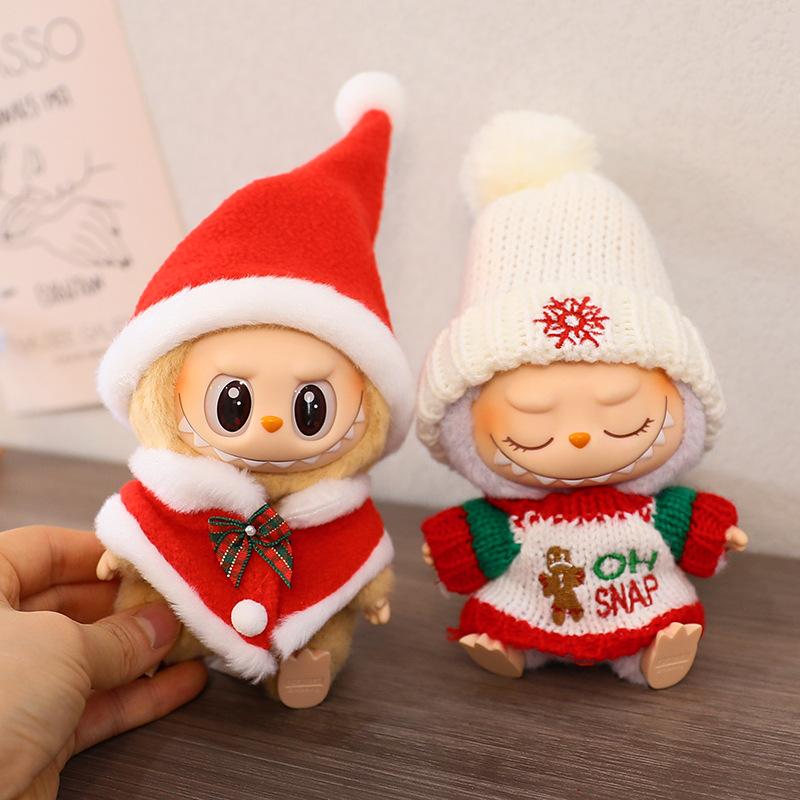 LABUBU Blind Box Doll Clothing Set for Generations 1 & 2 LABUBU Sit-Down Party Doll Christmas Cape & Hat Outfit