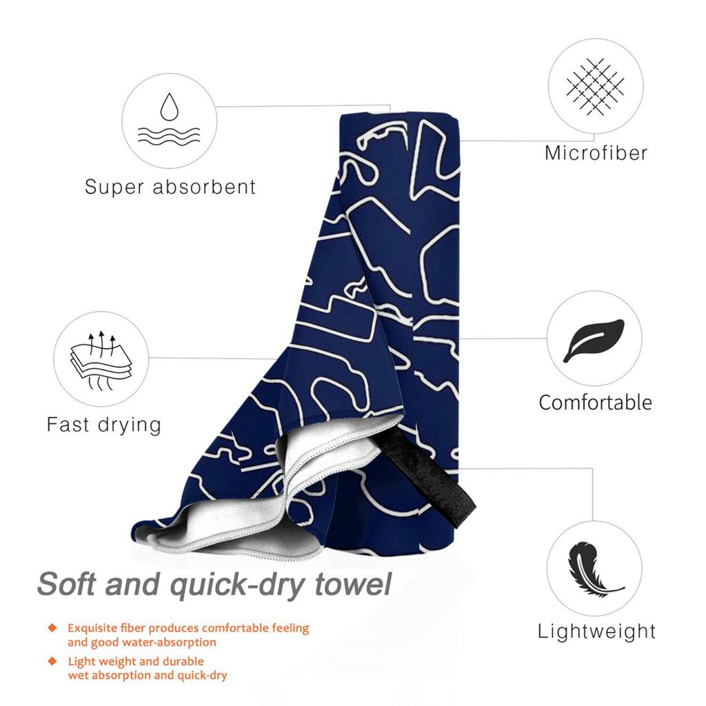 F1 Tracks Beach Towel Soft Microfiber Quick Dry Absorbent Quick Towels For Bath