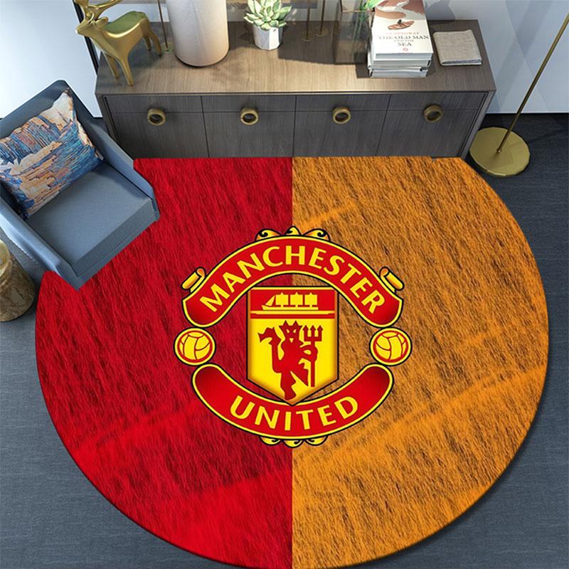 Manchester United2,Round Area Rug,Carpet Rug for Living Room Bedroom Sofa Playroom Decor,Non-slip Floor Mat