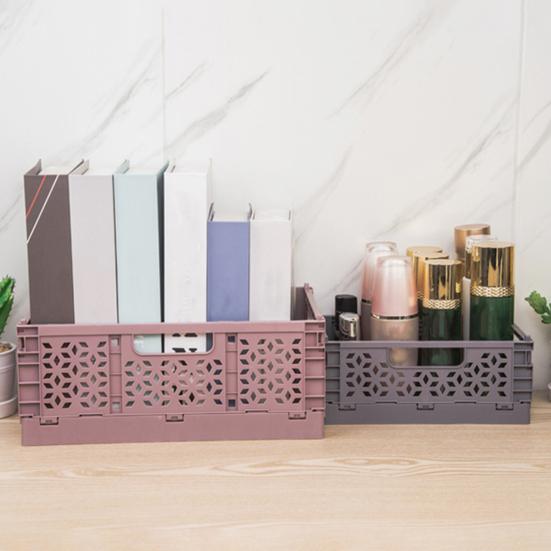 

Ящик для хранения, прочная организация, 4 цвета, полезный складной ящик, настольный держатель для школы L розовый