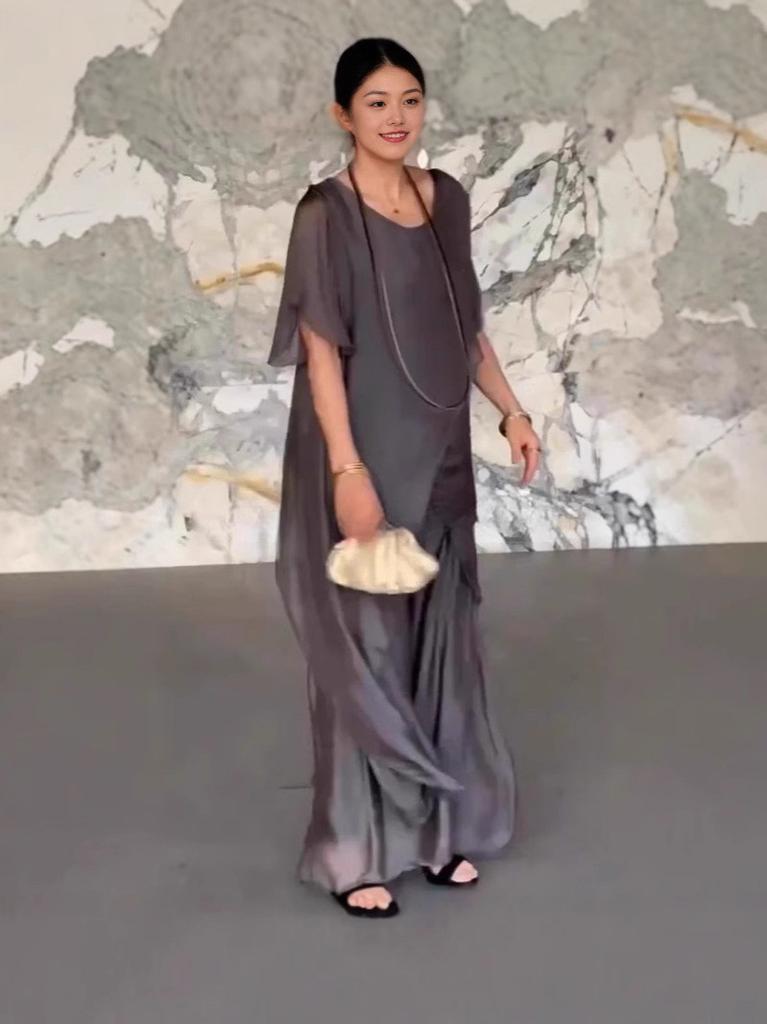 Polyester Chiffon Casual Suit With Ruffle Details For Women Summer 2025