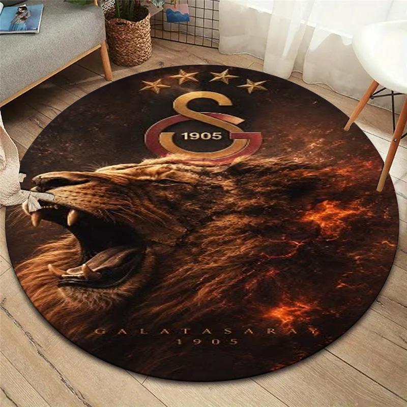 Galatasaray S Round Area Rug,Carpet Rug for Living Room Bedroom Sofa Playroom Decor,Non-slip Floor Mat