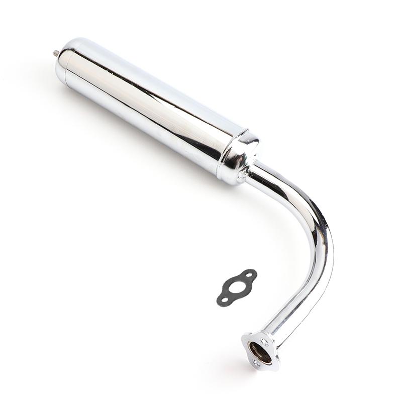 Pipe Exhaust Muffler Motorcycle Slip on Universal Pipe for 80cc 60cc 49cc 50cc Electric Bicycle Engine 80cc Exhaust Pipes Multi-piece серебряный