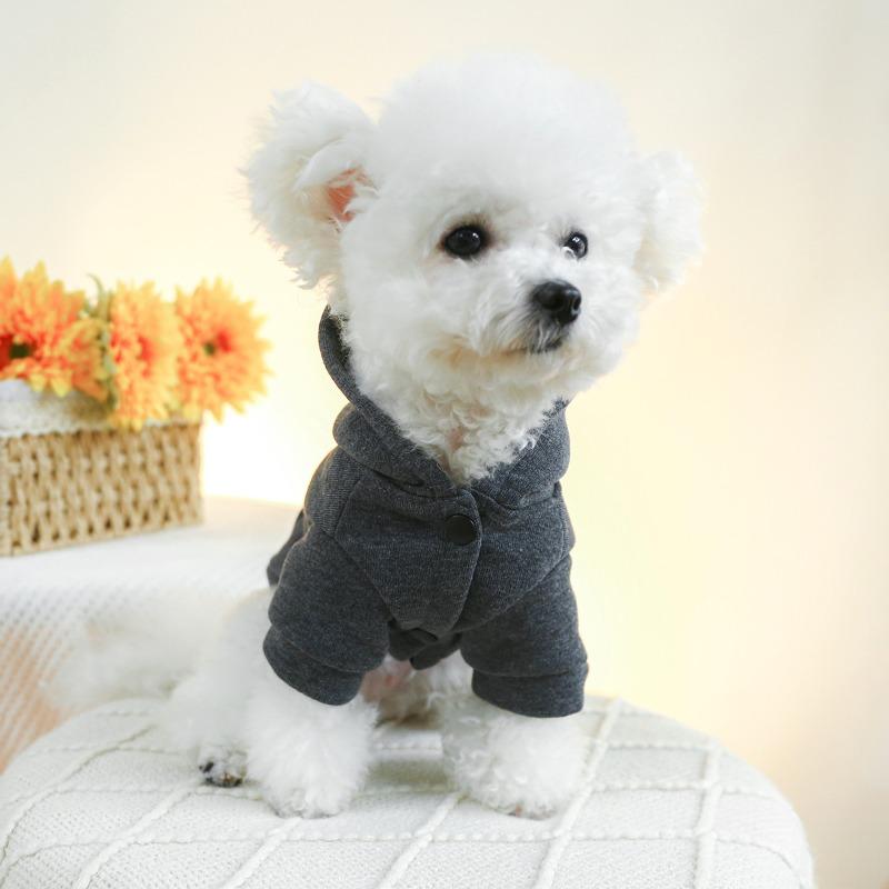 Pet Circle, Dog and Cat Clothes, Solid Color Light Board, Hooded Pocket, Basic Sweater.